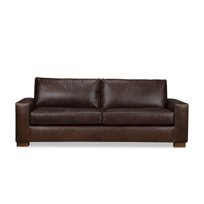 Joss & Main Jonie 91" Genuine Leather Sleeper Sofa Wayfair